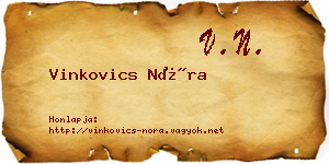 Vinkovics Nóra névjegykártya
